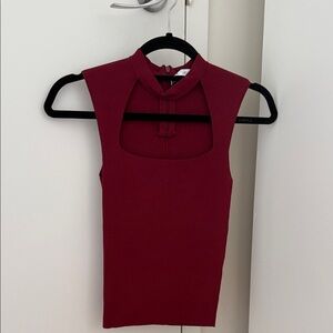 Zara Deep Red Sleeveless Tank Top